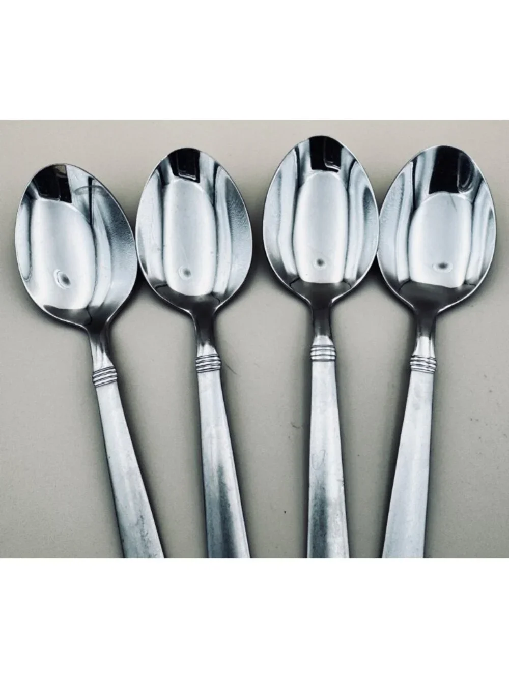 4 Wallace Stainless NAPOLI FROST Oval Soup Spoons 18/10 Flatware Set